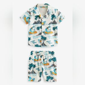 Tropical Surf Summer Set- Shorts And Top- Baby Boy-  12-18 Months